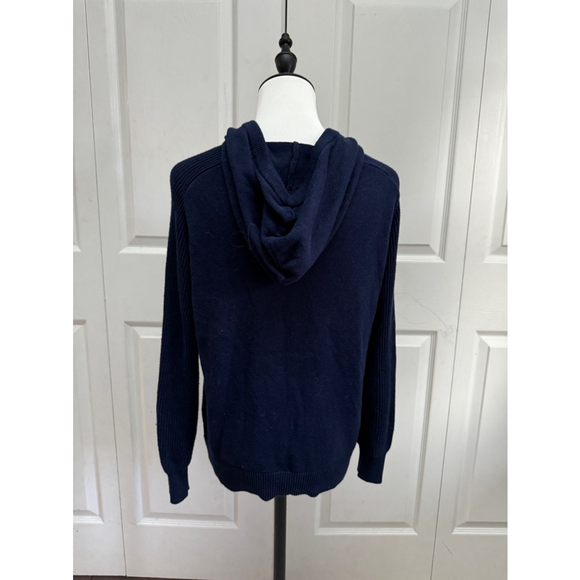 Style & Co‎ | Navy Rainbow Colorful Soft Cotton Hooded Sweatshirt w/ Pocket, L - Picture 3 of 9